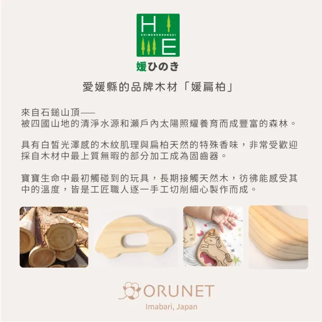 【Orunet】木製固齒器(獨角獸/小汽車/刺蝟/微笑貓/小蘋果/長頸鹿/瞇眼兔)
