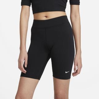 【NIKE 耐吉】短褲 女款 運動緊身褲 慢跑 健身 AS W NSW ESSNTL MR BIKER SHORT 黑 CZ8527-010