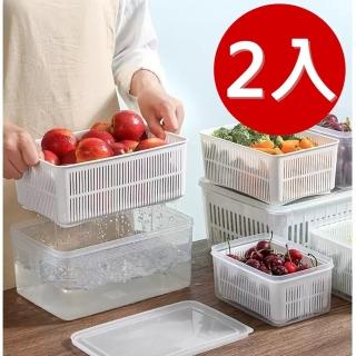 【簡單樂活】二當家抗菌保鮮盒3L-2入(生鮮 保鮮 收納 備菜 料理 抗菌 防黴 無毒 瀝水)