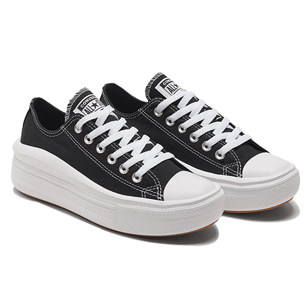 【CONVERSE】休閒鞋 女鞋 帆布鞋 運動 低筒 厚底 CTAS MOVE OX BLACK/WHITE/WHITE 黑 570256C