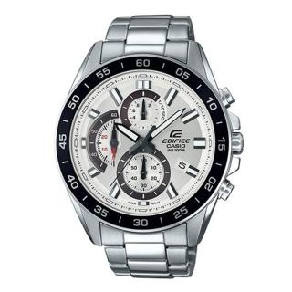 【CASIO 卡西歐】DIFICE 三眼計時日期顯示賽車男錶-白x53mm(EFV-550D-7A)