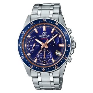 【CASIO 卡西歐】EDIFICE 賽車藍動感時尚運動錶-藍x51mm(EFV-540D-2A)