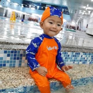 【Splash About 潑寶】嬰兒泳衣 抗UV 連身- 亮橘鯊魚(連身泳衣)
