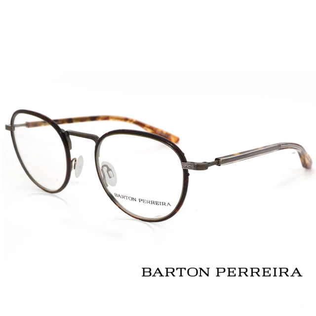 【Barton Perreira】美國好萊塢 鈦製壓紋圓框光學眼鏡(琥珀 LANTZ DAH/ANG)