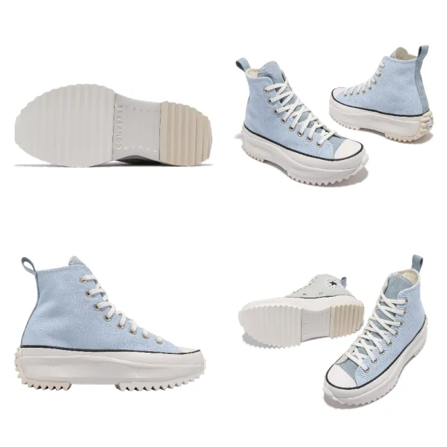 【CONVERSE】休閒鞋 Run Star Hike 高筒 男女鞋 經典款 厚底 情侶穿搭 牛仔布拼接 淺藍 白(171894C)