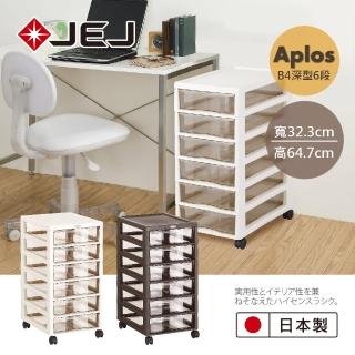 【JEJ ASTAGE】日本JEJ APLOS B4系列 檔案小物收納櫃深型6抽 米色 附輪
