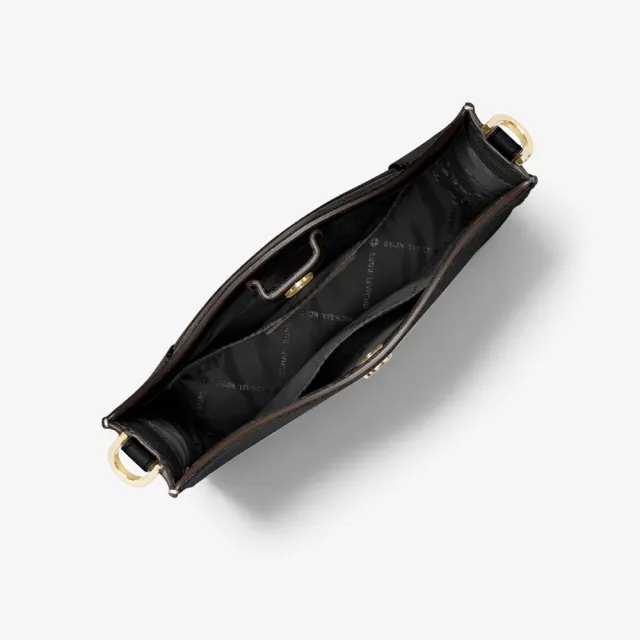 【Michael Kors】專櫃新款防刮皮格 小款Briley黑色皮革斜背包/側背兩用包(側背包 斜背包 黑色)