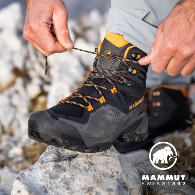 【Mammut 長毛象】Sapuen High GTX☆ Men 高筒健行登山鞋 黑/輻射黃 男款 #3030-04240