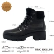 【TINO BELLINI 貝里尼】英姿暖心毛料綁帶厚底中跟靴TF8545(黑)