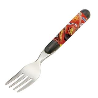 【小禮堂】Disney 迪士尼 閃電麥坤 日本製 不鏽鋼叉子 《黑側身款》(平輸品)