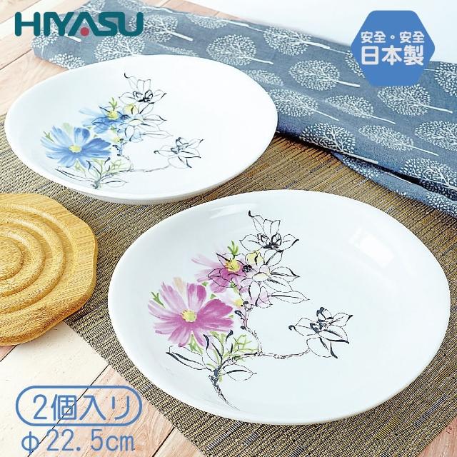 【HIYASU 日安工坊】日本製 美濃燒-花卉餐盤2入組