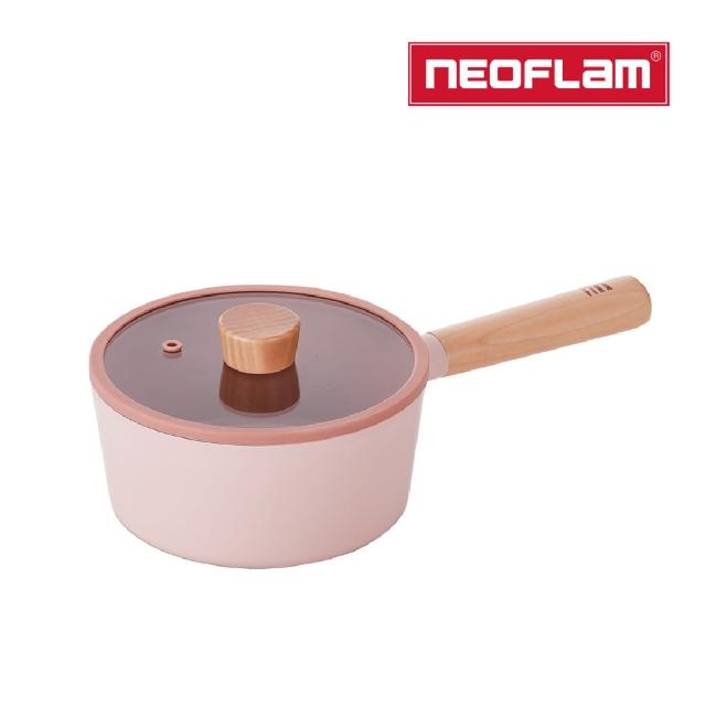 【NEOFLAM】韓國製FIKA系列鑄造單柄湯鍋18CM-PINK(IH爐可用鍋/非鐵氟龍不沾塗層)