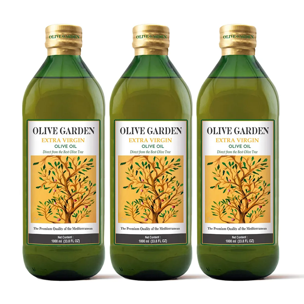 即期品【OLIVE GARDEN 橄欖莊園】歐洲特級冷壓初榨橄欖油1Lx3瓶(3入組)