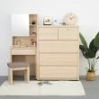 【IDEA】暖色木作多格抽屜梳妝台/化妝桌椅組(淺木色)