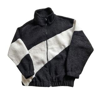【Dition】搖粒絨羔毛立領夾克 oversize落肩斜勾外套 復古立領 山系 情侶裝 保暖防寒(立領夾克)