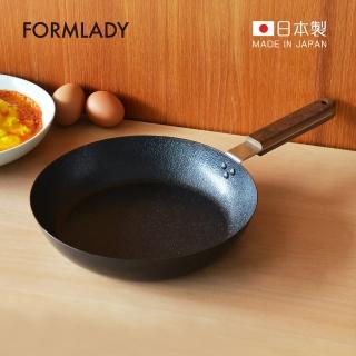 【日本FORMLADY】小泉誠 ambai日製原木柄平底鐵鍋-24cm(蛋包飯煎鍋 煎蛋鍋 煎蛋皮 平底鍋 煎炒鍋 炒飯)