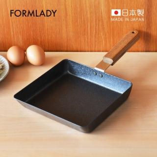 【日本FORMLADY】小泉誠 ambai日製原木柄玉子燒鐵鍋-L(厚蛋燒 煎蛋鍋 鐵煎鍋 平底鍋 KoizumiMakoto)