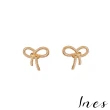 【INES】韓國設計925銀針法式繩索蝴蝶結造型耳環