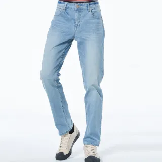 【BLUE WAY】男裝 側鬼頭 三色繡線 彈性 中腰 直筒褲 牛仔褲-鬼洗