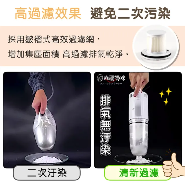 【幸福媽咪】渦流氣旋式手持吸塵器/塵蹣機(輕量+HEPA濾網*2)