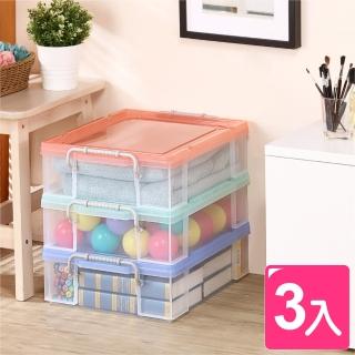 【KEYWAY 聯府】強固型掀蓋式透明整理箱15L-3入(MIT臺灣製 衣物/玩具/雜物/書本/零食 收納置物箱)