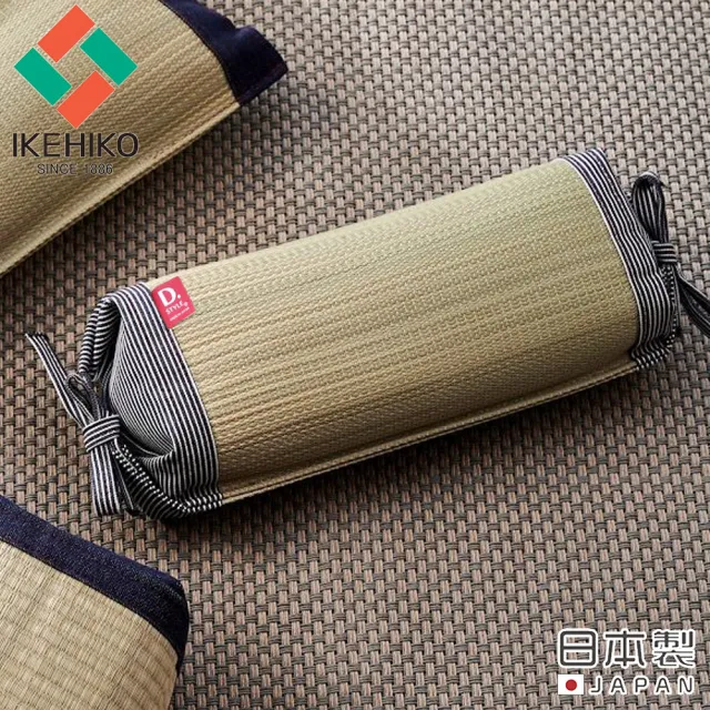 【日本池彥IKEHIKO】日本製藺草蓆清涼除臭三角枕頭15×30CM-條紋款(藺草 枕頭 除臭)