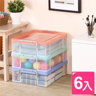 【KEYWAY 聯府】強固型掀蓋式透明整理箱15L-6入(MIT臺灣製 衣物/玩具/雜物/書本/零食 收納置物箱)