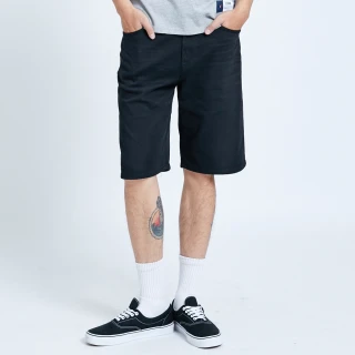 【EDWIN】男裝 JERSEYS 迦績 EJ3棉感復古短褲(黑色)
