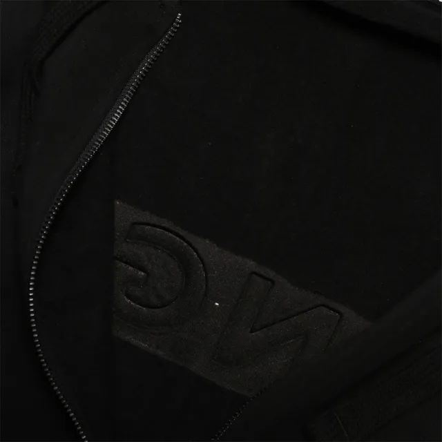【KANGOL】外套 中性款 黑 刺繡LOGO 刷毛 連帽外套 情侶 男女(6155140120)