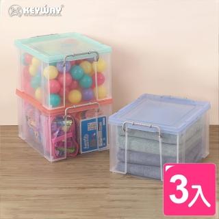 【KEYWAY 聯府】強固型掀蓋式透明整理箱33L-3入(MIT臺灣製 衣物/玩具/雜物/書本/零食 收納置物箱)