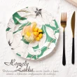 【Homely Zakka】北歐輕奢風春花卉陶瓷餐具/牛排盤/西餐盤2款一組_大+小(飯碗 湯碗 餐具 餐碗 盤子 器皿)