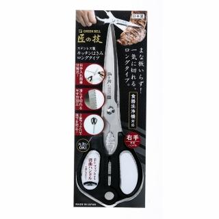 【GB 綠鐘】日本綠鐘Kitchen多功能不鏽鋼廚房料理直式剪刀-L228mm/114g(G-2033)