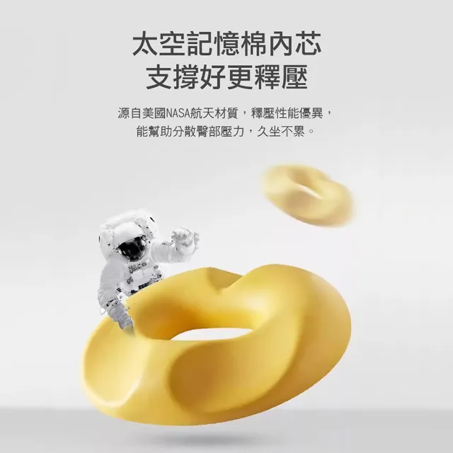 【Jo Go Wu】新式4D透氣紓壓記憶美臀坐墊(美臀墊/O型座墊/減壓坐墊/紓壓坐墊/減壓坐墊)