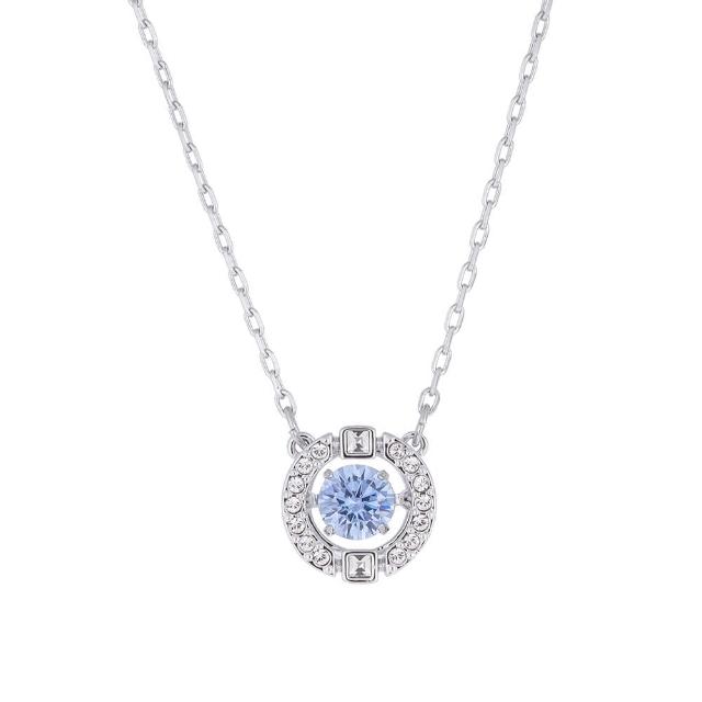 SWAROVSKI 施華洛世奇 藍色 Sparkling 水晶項鏈 真 品 平 輸