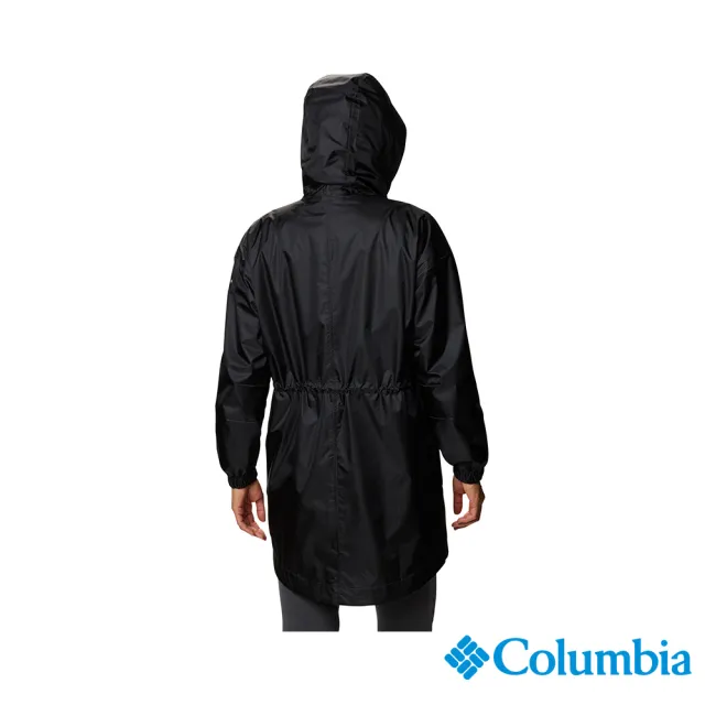 【Columbia 哥倫比亞 官方旗艦】女款-Omni-Tech 防水長版外套-黑色(UWR03550BK / 機能.防水.休閒)