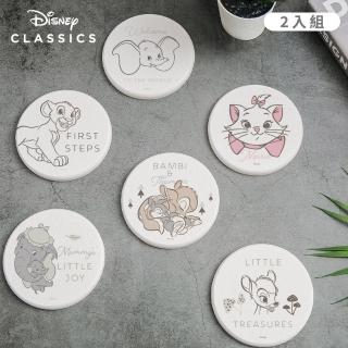 【收納王妃】迪士尼經典DISNEY 動物 硬式珪藻土 吸水 杯墊 珪藻土 2入/組(尺寸:10x10x0.9cm)