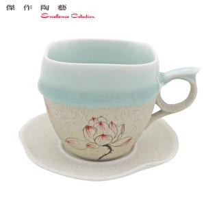 【傑作陶藝】冰淇淋咖啡杯-荷花B方口(AA21)