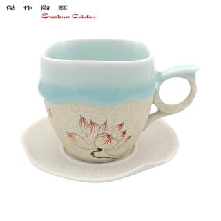 【傑作陶藝】冰淇淋咖啡杯-荷花A方口(AA23)