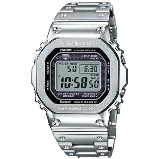 【CASIO 卡西歐】G-SHOCK 太陽能藍芽電波錶-銀 情人節 禮物(GMW-B5000D-1)