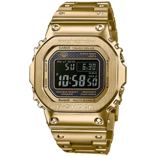 【CASIO 卡西歐】G-SHOCK 太陽能藍牙電波錶-金 禮物(GMW-B5000GD-9)