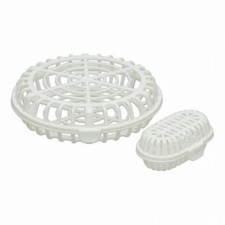 【小禮堂】SKATER 日本製 圓形洗碗機瀝水籃 模具清洗籃 餐具籃 小物籃 《2入 白 方+圓》