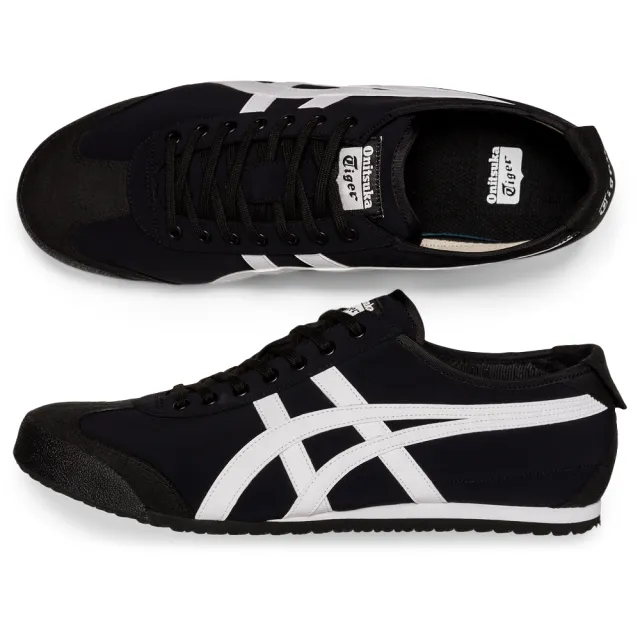 Onitsuka Tiger】鬼塚虎官方旗艦店MEXICO 66 休閒鞋黑底白邊(1183B497