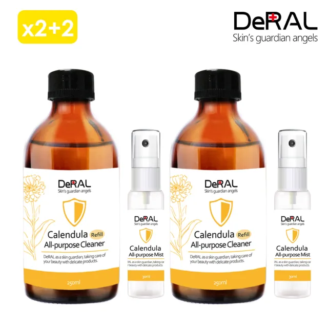 【DeRAL】金盞花乾洗手、清潔防護二合一抗菌噴霧4入組(買2送2)