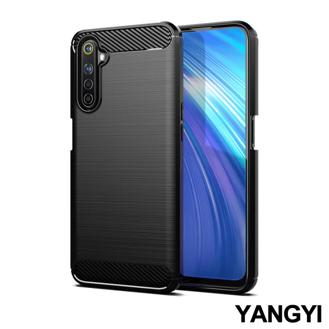 YANG YI 揚邑 realme 6 碳纖維拉絲紋軟殼散熱防震抗摔手機殼