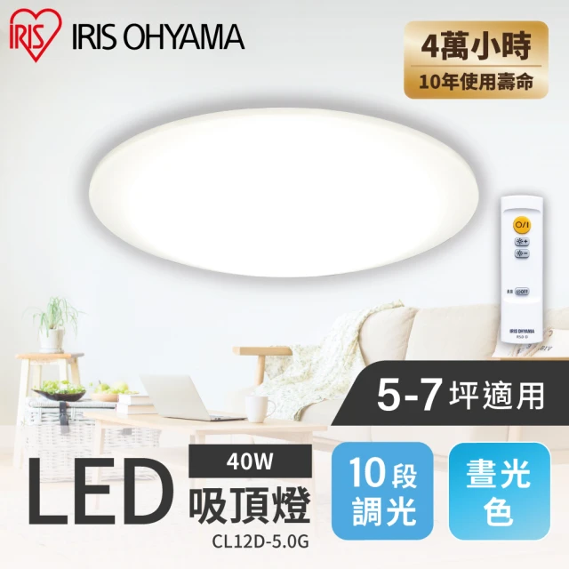 【IRIS】LED圓盤吸頂燈 5.0系列 CL12D(5-7坪適用 52W 可調光 遙控開關)