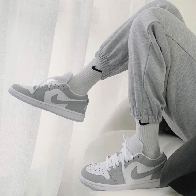 【NIKE 耐吉】W Air Jordan 1 Low 男女 休閒鞋 White Wolf Grey 灰白 DC0774-105(小Dior AJ1 低筒)