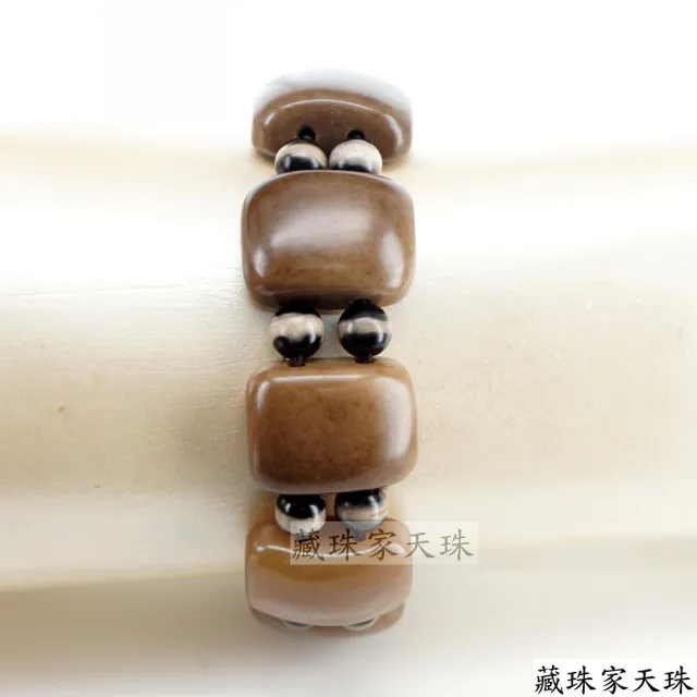 【藏珠家】墨玉髓板珠天珠手鍊-1