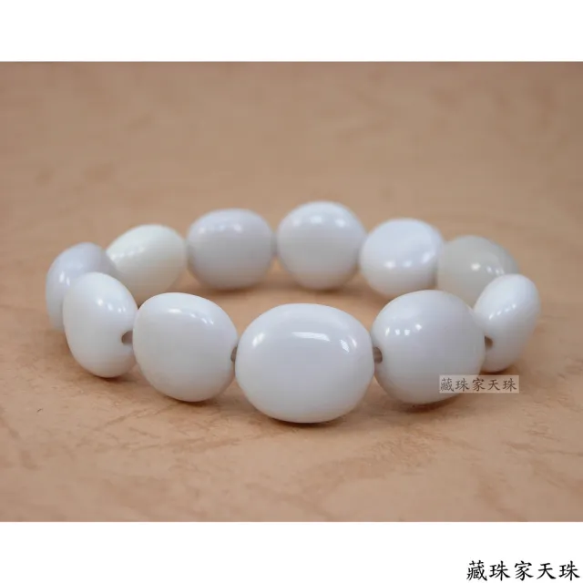 【藏珠家】白玉髓圓板珠天珠手鍊