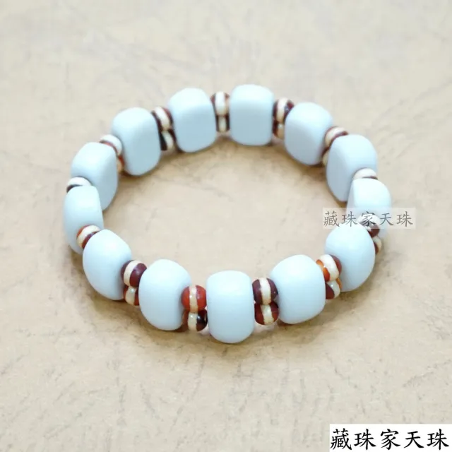 【藏珠家】白玉髓小板珠天珠手鍊