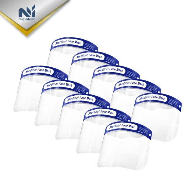 【Nutri Medic】全透明輕便防護隔離面罩*4入+兒童全透明防護隔離面罩*4入-家庭組(防飛沫風塵起霧隔離面罩)